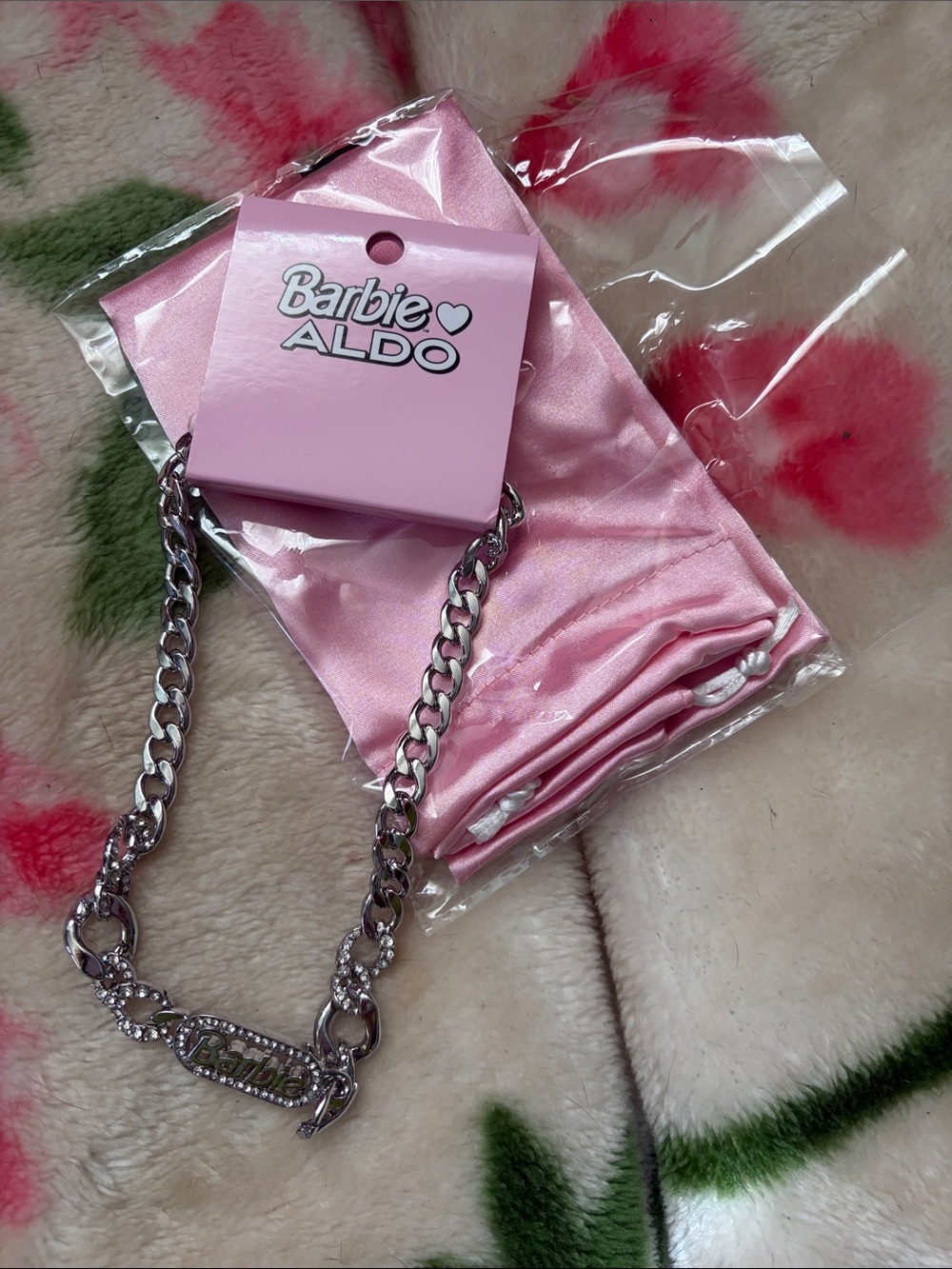 Barbie Silver Chain Necklace with Pink Packaging